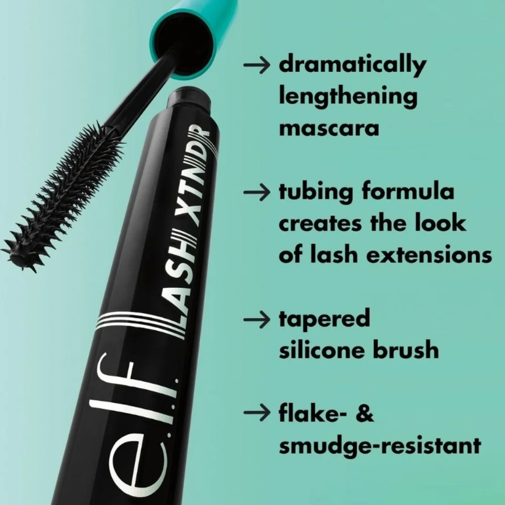 Elf Lash Xtndr Mascara In Pitch Black Length & Defining Eye Makeup Vegan